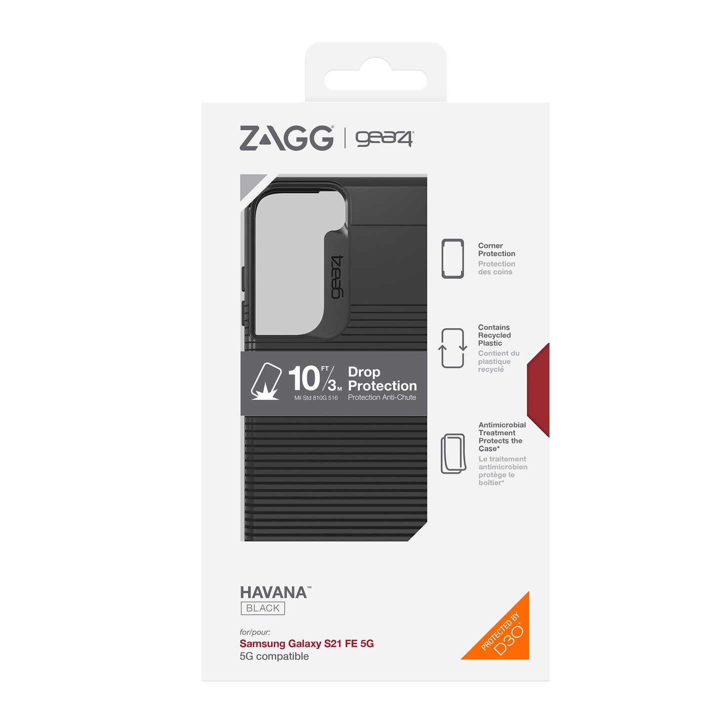 Samsung Galaxy S21 FE 5G Gear4 D3O Black Havana Case