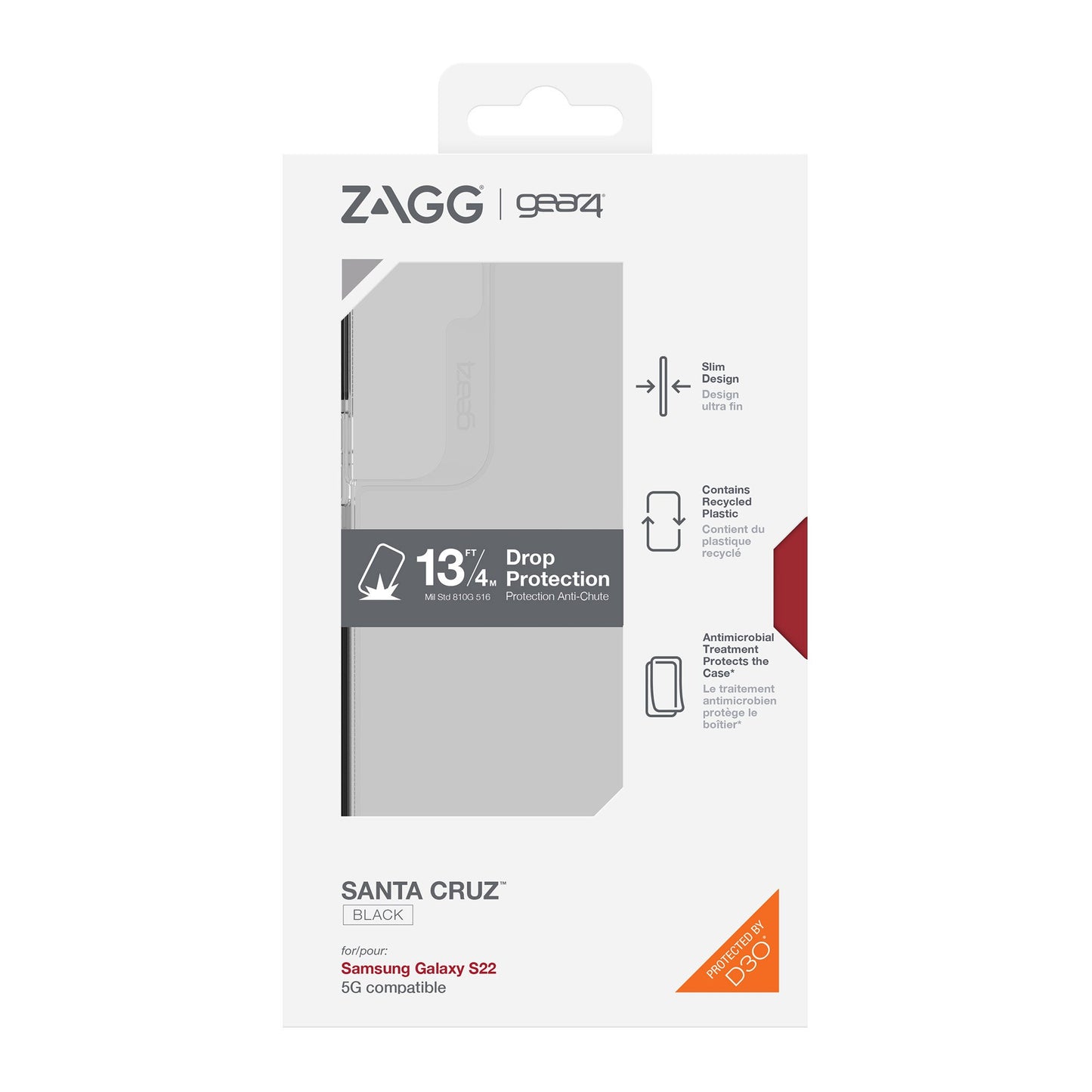 Samsung Galaxy S22 5G Gear4 D3O Santa Cruz Case - Black