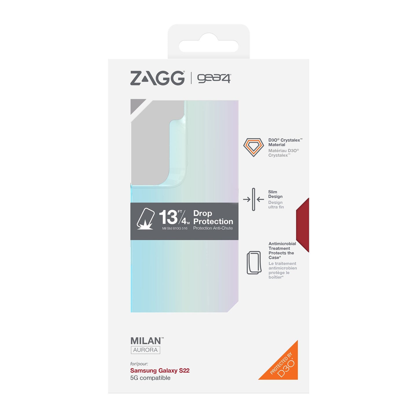 Samsung Galaxy S22 5G Gear4 D3O Milan Case - Aurora
