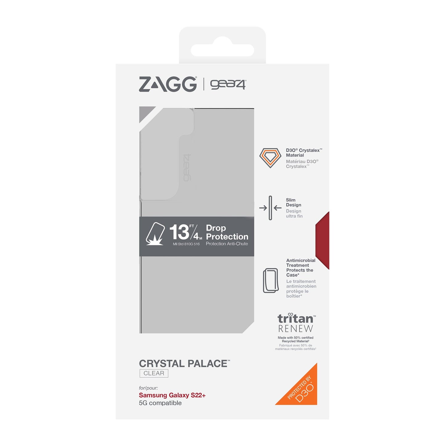 Samsung Galaxy S22+ 5G Gear4 D3O Crystal Palace Case - Clear
