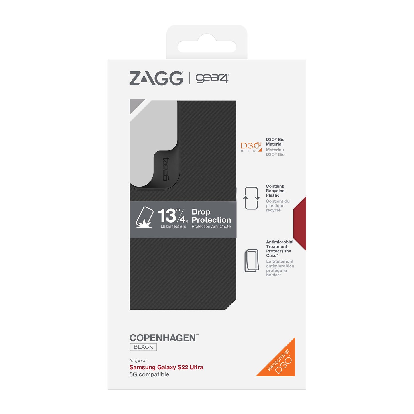 Samsung Galaxy S22 Ultra 5G Gear4 D3O Bio Copenhagen Case - Black