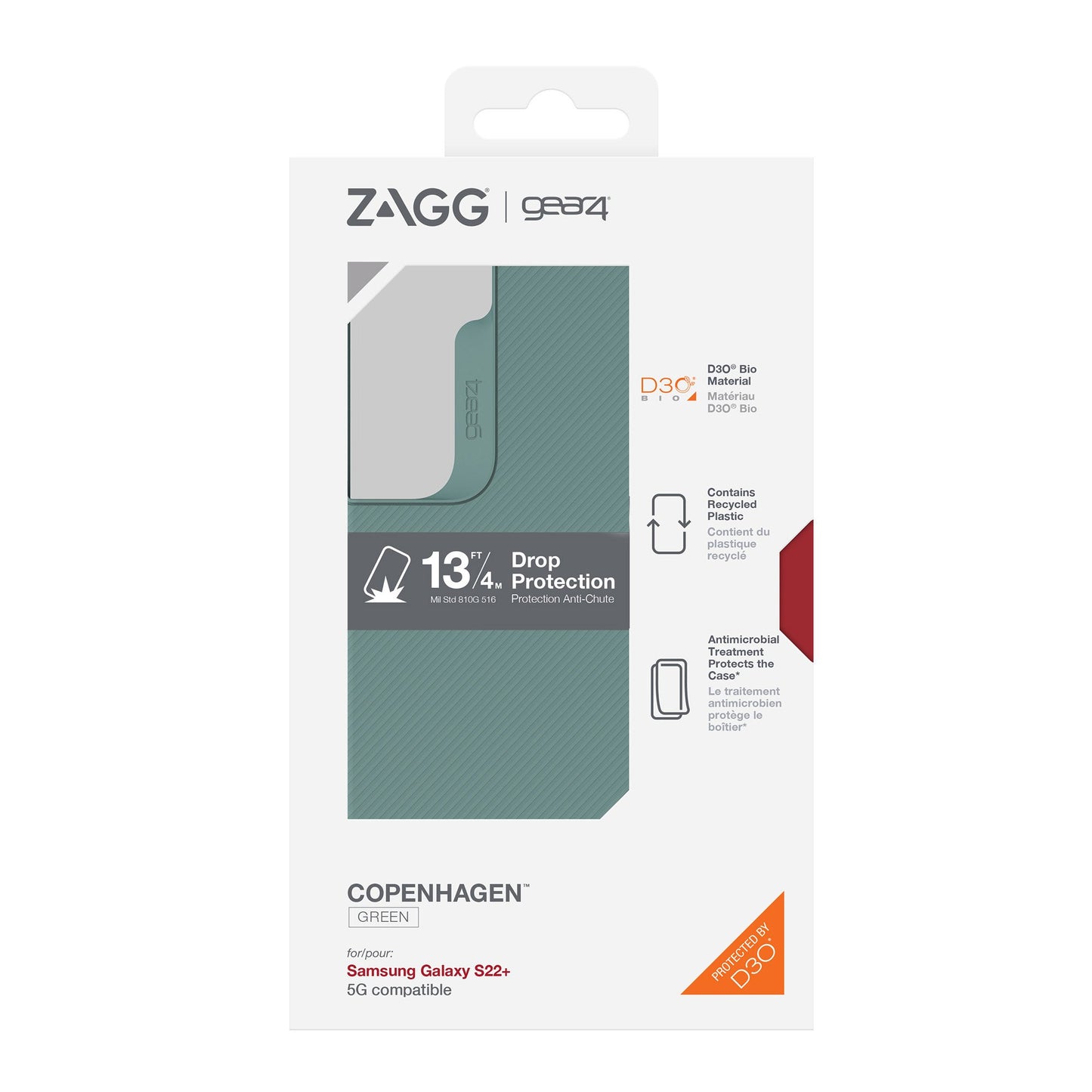 Samsung Galaxy S22+ 5G Gear4 D3O Bio Copenhagen Case - Green