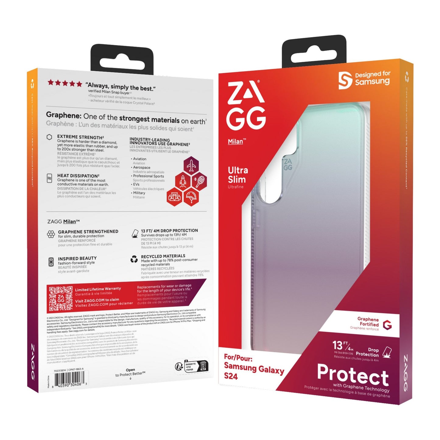 Samsung Galaxy S24 5G ZAGG Graphene Milan Case - Iridescent