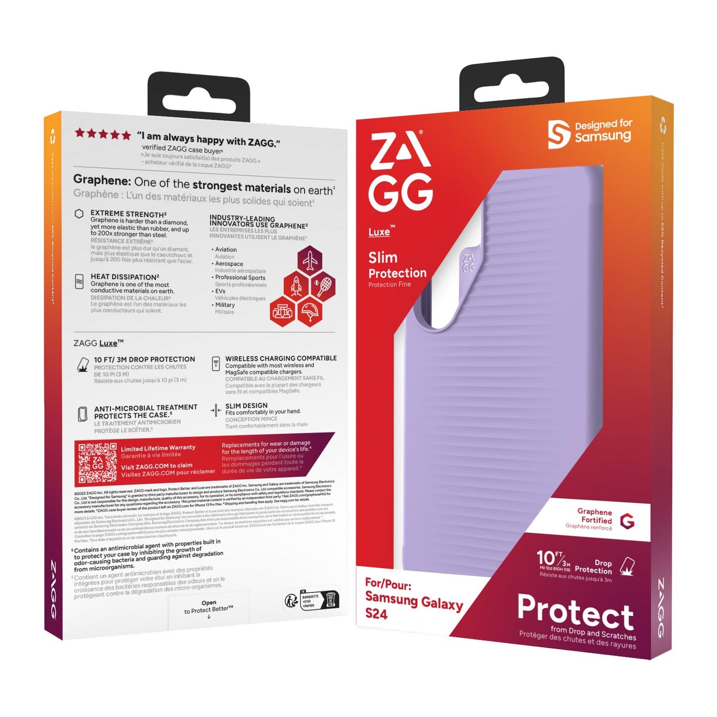 Samsung Galaxy S24 5G ZAGG Graphene Luxe Case - Lilac