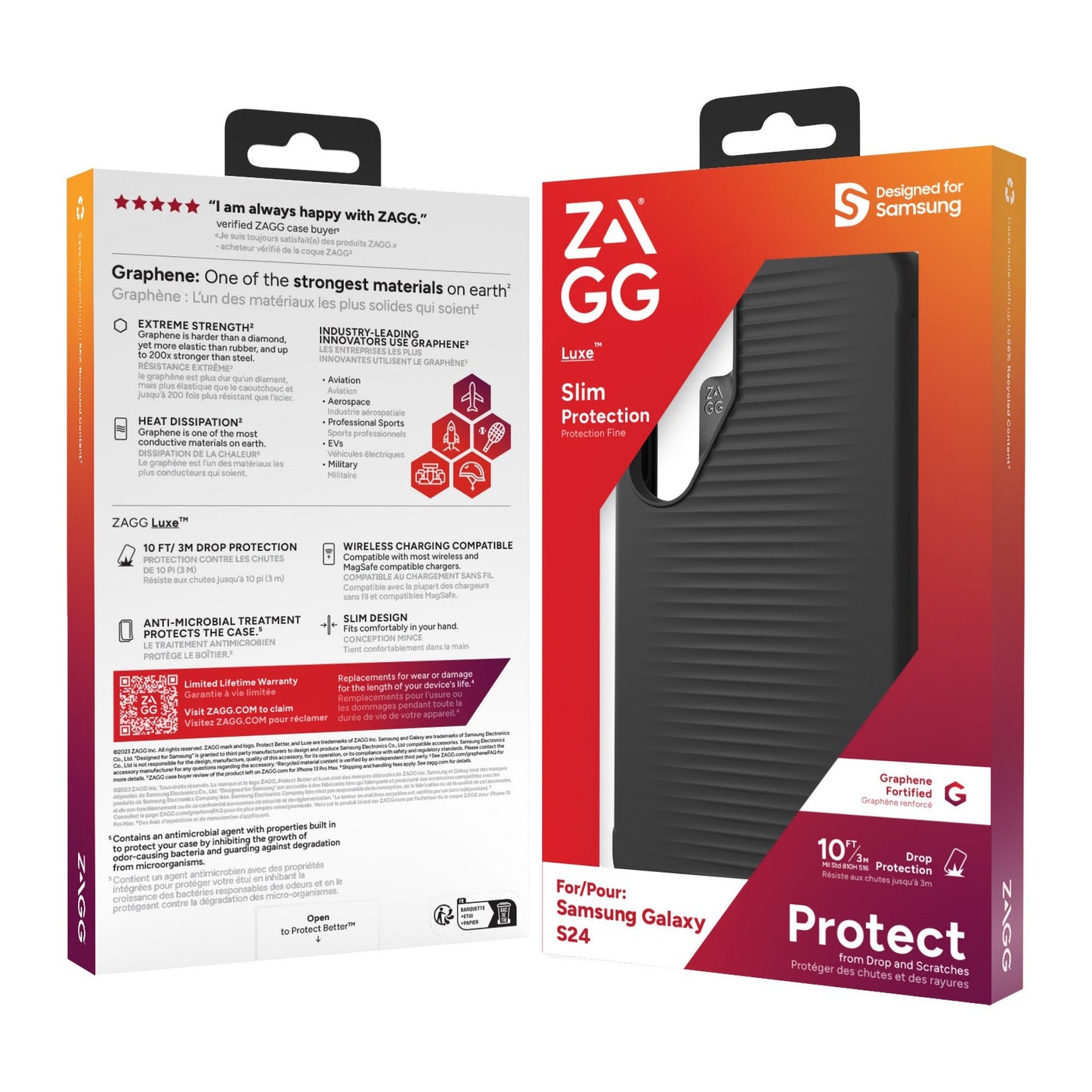 Samsung Galaxy S24 5G ZAGG Graphene Luxe Case - Black