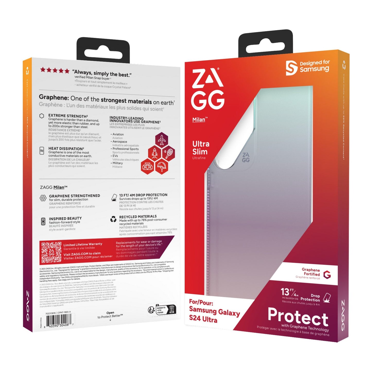 Samsung Galaxy S24 Ultra 5G ZAGG Graphene Milan Case - Iridescent