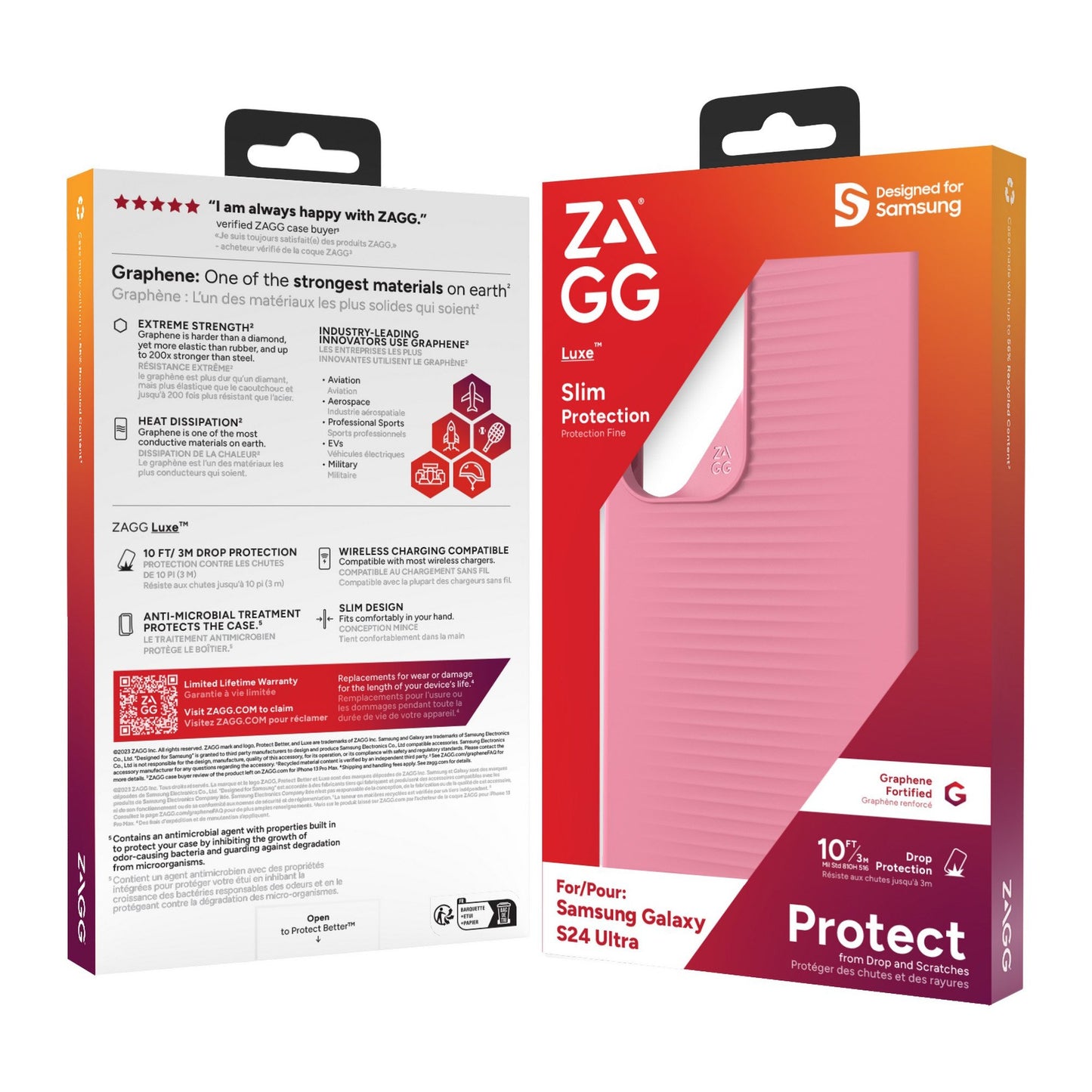 Samsung Galaxy S24 Ultra 5G ZAGG Graphene Luxe Case - Coral