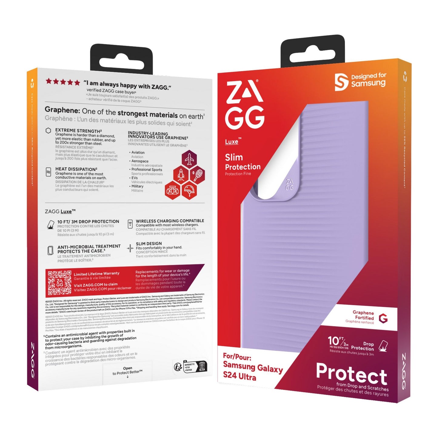 Samsung Galaxy S24 Ultra 5G ZAGG Graphene Luxe Case - Lilac
