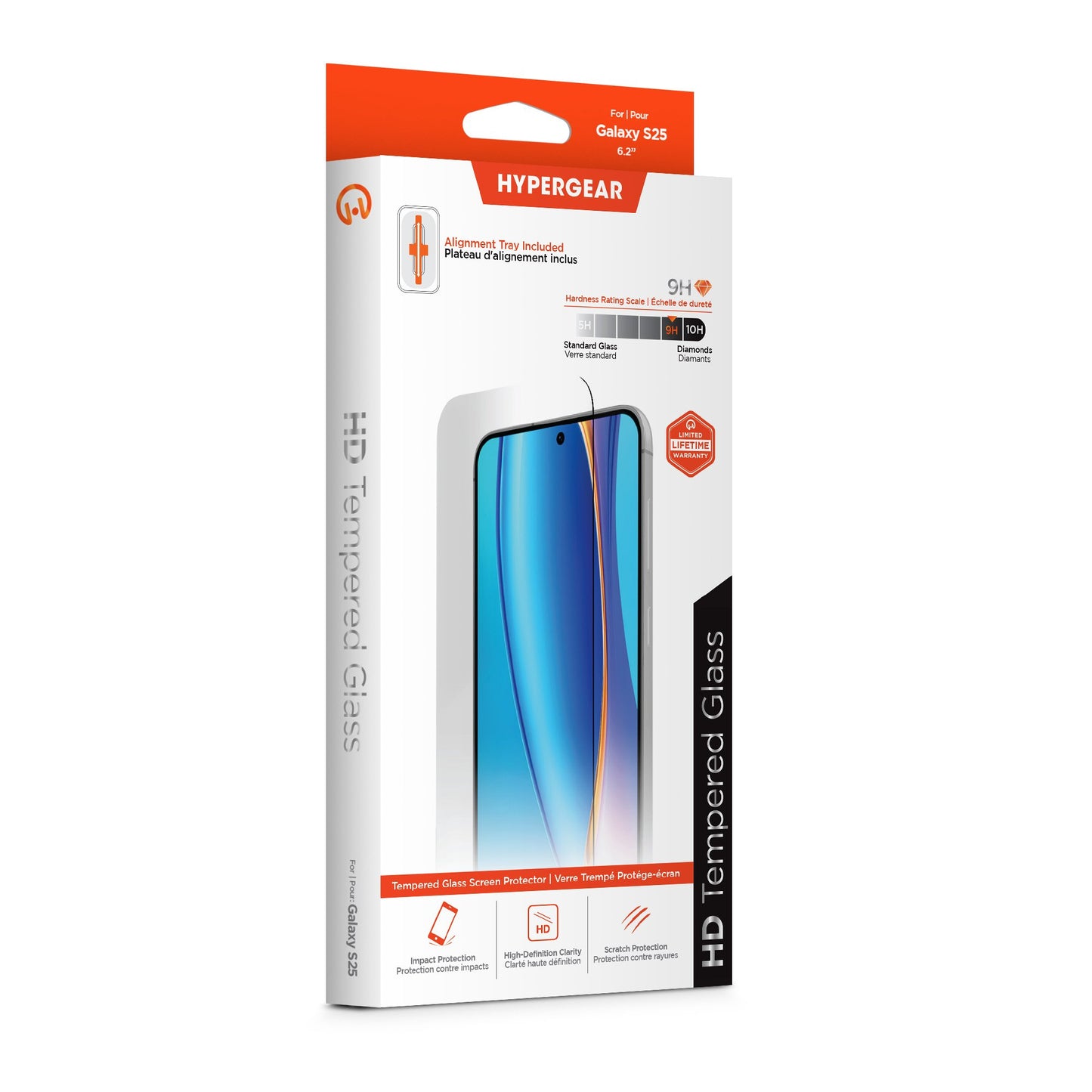Samsung Galaxy S25 HyperGear Tempered Glass Screen Protector w/Installation Applicator Tray