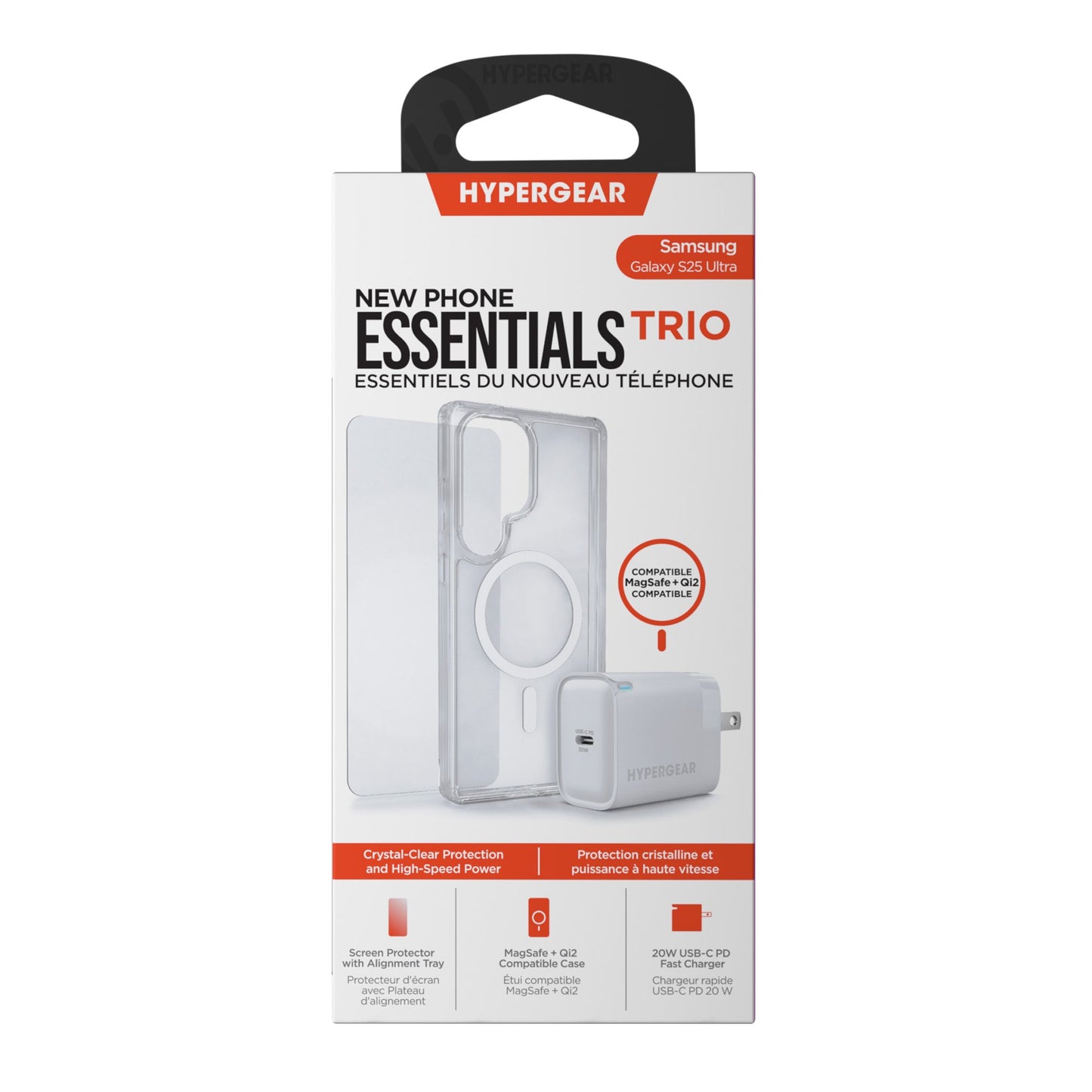 Samsung Galaxy S25 Ultra HyperGear Accessory Bundle - 20W Hub, Glass, Case w/ Magsafe