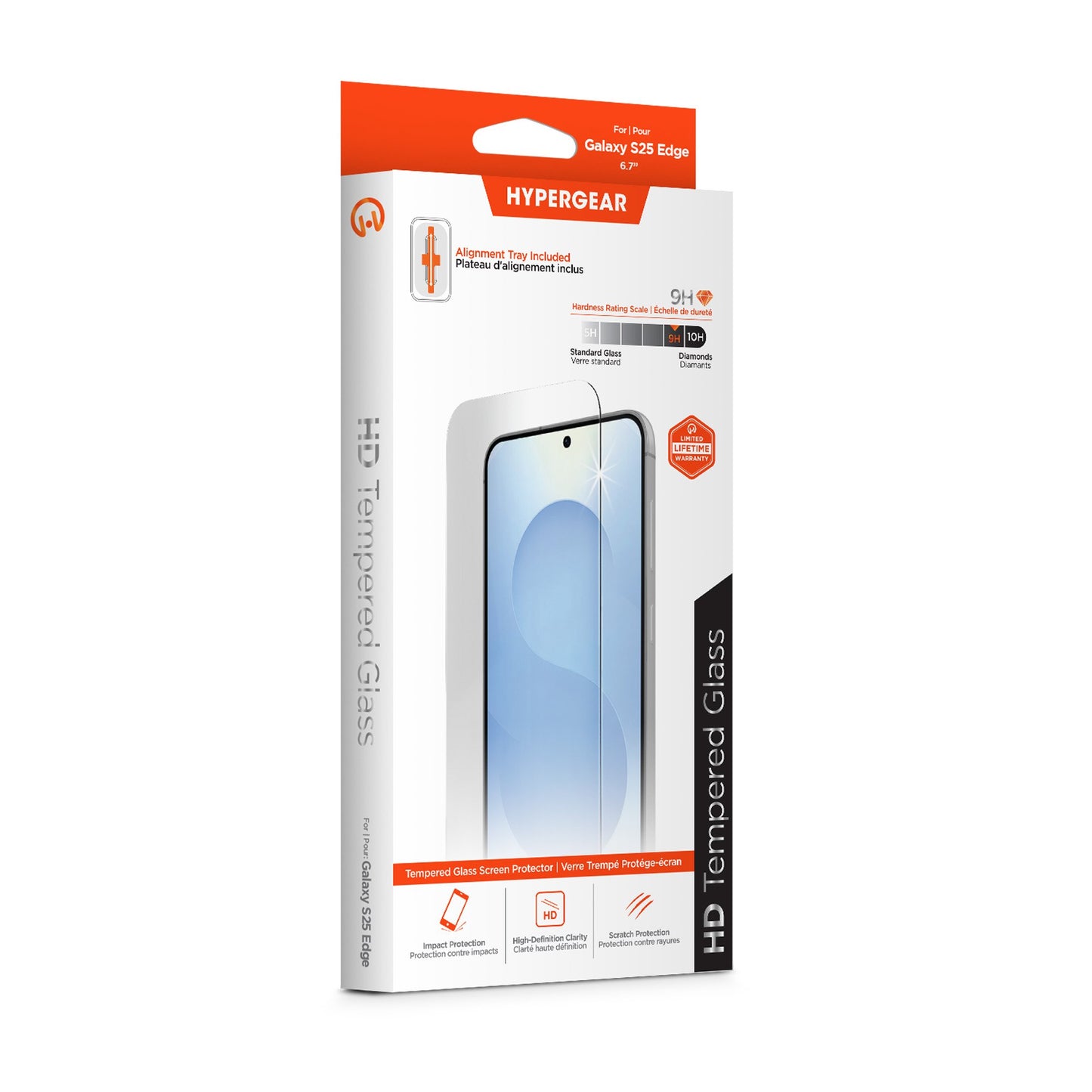 Samsung Galaxy S25 Edge HyperGear Tempered Glass Screen Protector w/Installation Applicator Tray