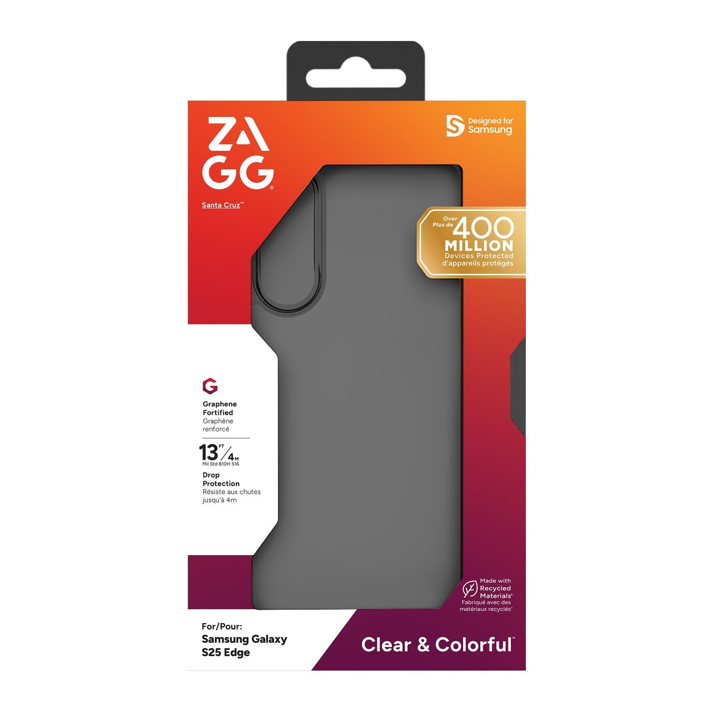 Samsung Galaxy S25 Edge ZAGG Graphene Santa Cruz Case - Black