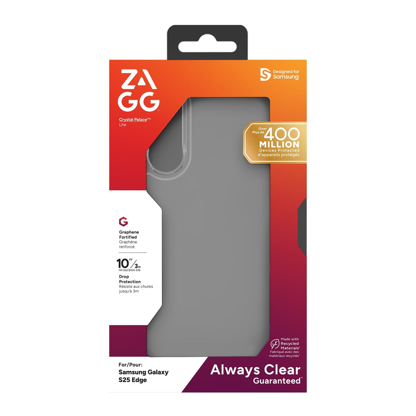 Samsung Galaxy S25 Edge ZAGG Graphene Crystal Palace Lite Case - Clear