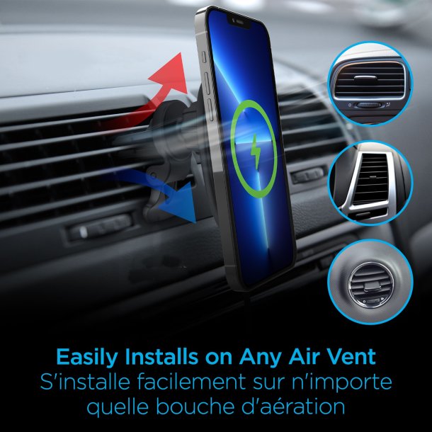 Naztech MagLock Fast Charging Vent Mount w/ Dual Port CLA Car Charger