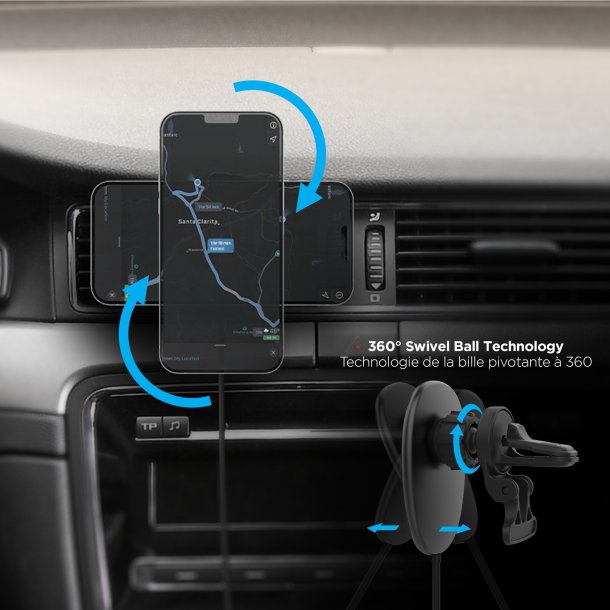 Naztech MagLock Fast Charging Vent Mount w/ Dual Port CLA Car Charger