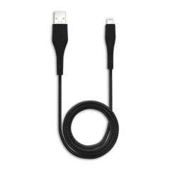 6 ft Non-MFI USB Type A To Lightning Cable (AmpSentrix) (Matrix) (Black)