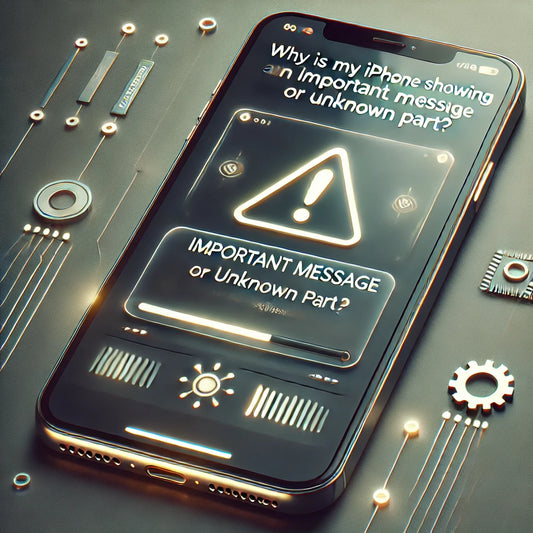 Why is my iPhone showing an 'Important Message' or 'Unknown Part'?