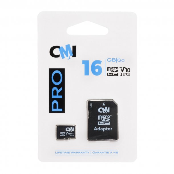 CMI U1 Class 10 16GB Micro SDHC Memory Card w/SD Adapter