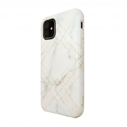 iPhone 11/XR Uunique Pink Geometric Marble Nutrisiti Eco Printed Back Case