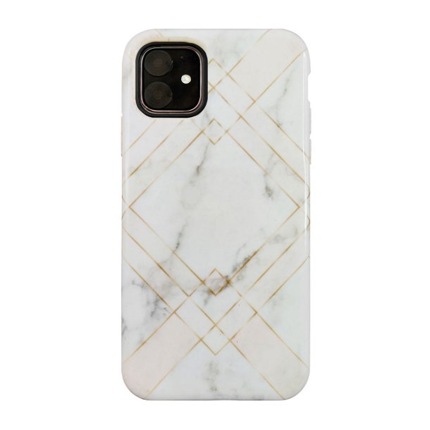 iPhone 11/XR Uunique Pink Geometric Marble Nutrisiti Eco Printed Back Case