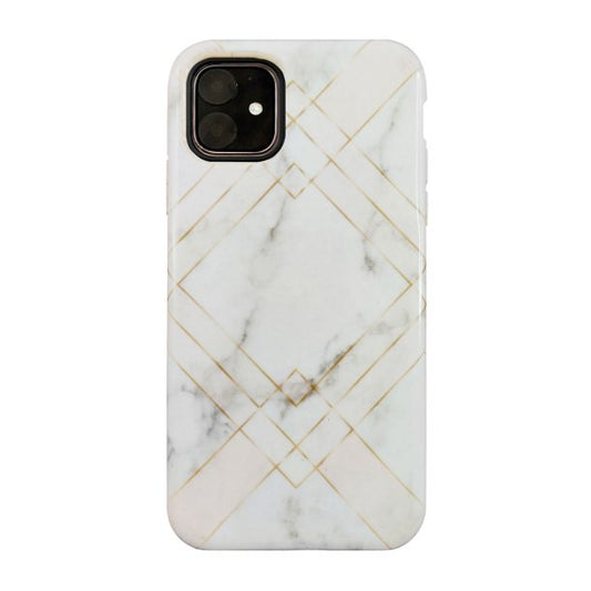 iPhone 11/XR Uunique Pink Geometric Marble Nutrisiti Eco Printed Back Case