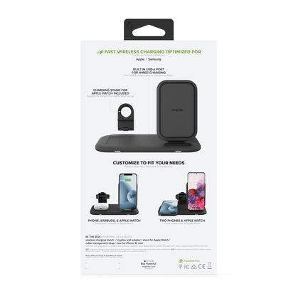 Mophie universal black wireless charge pad w/stand