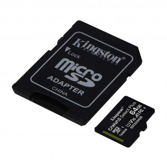 Kingston UHS-I A1 64 GB Canvas Select Plus MicroSD Card w/ SD adapter