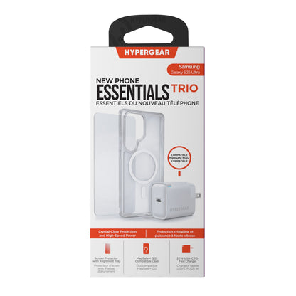 Samsung Galaxy S25 Ultra HyperGear Accessory Bundle - 20W Hub, Glass, Case w/ Magsafe