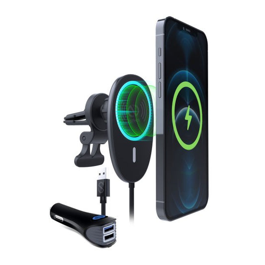 Naztech MagLock Fast Charging Vent Mount w/ Dual Port CLA Car Charger